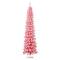 6ft. Pre-Lit Flocked Pink Artificial Alpine Pencil Christmas Tree, Clear Lights